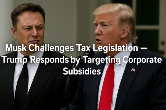 Musk Challenges Tax Legislation — Trump Responds by Targeting Corporate Subsidies